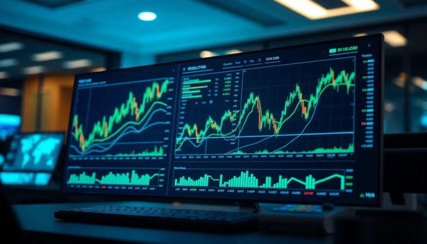 Trading view platform with live financial charts and analysis tools for traders and investors